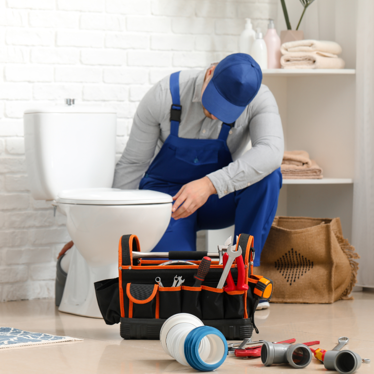 plumbing challenges - plumber doing drain cleaning.